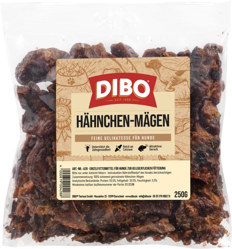 Kausnack für den Hund Hähnchenmägen 250 g