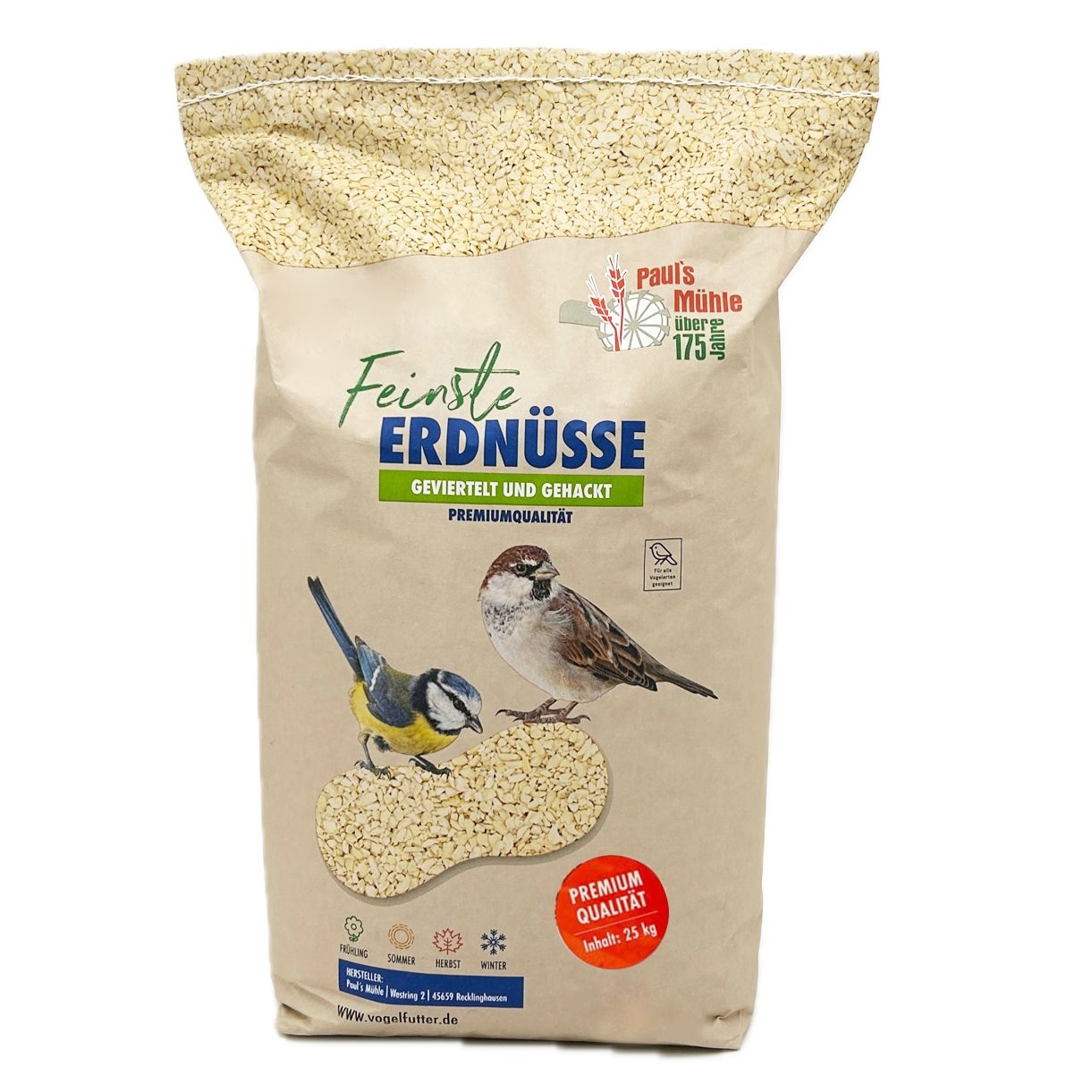 Paul's Mühle Erdnüsse geviertelt gehackt 25 kg