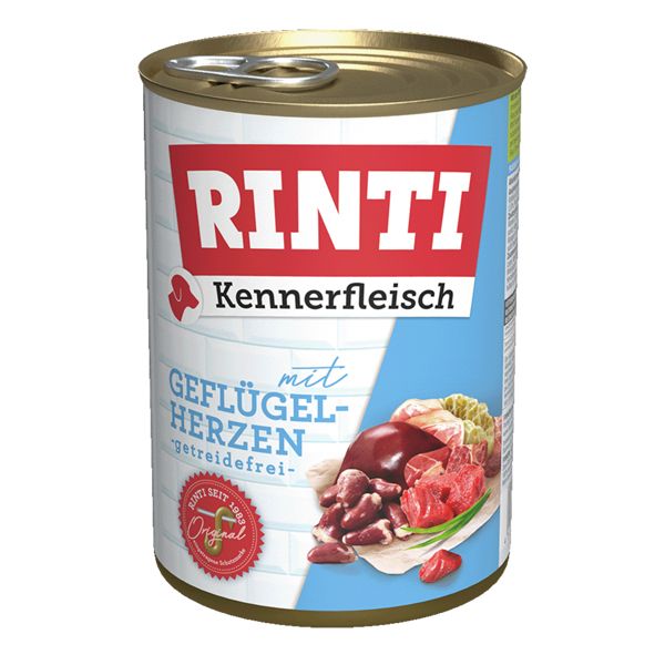 Rinti Kennerfleisch Geflügelherzen 400 g (getreidefrei)
