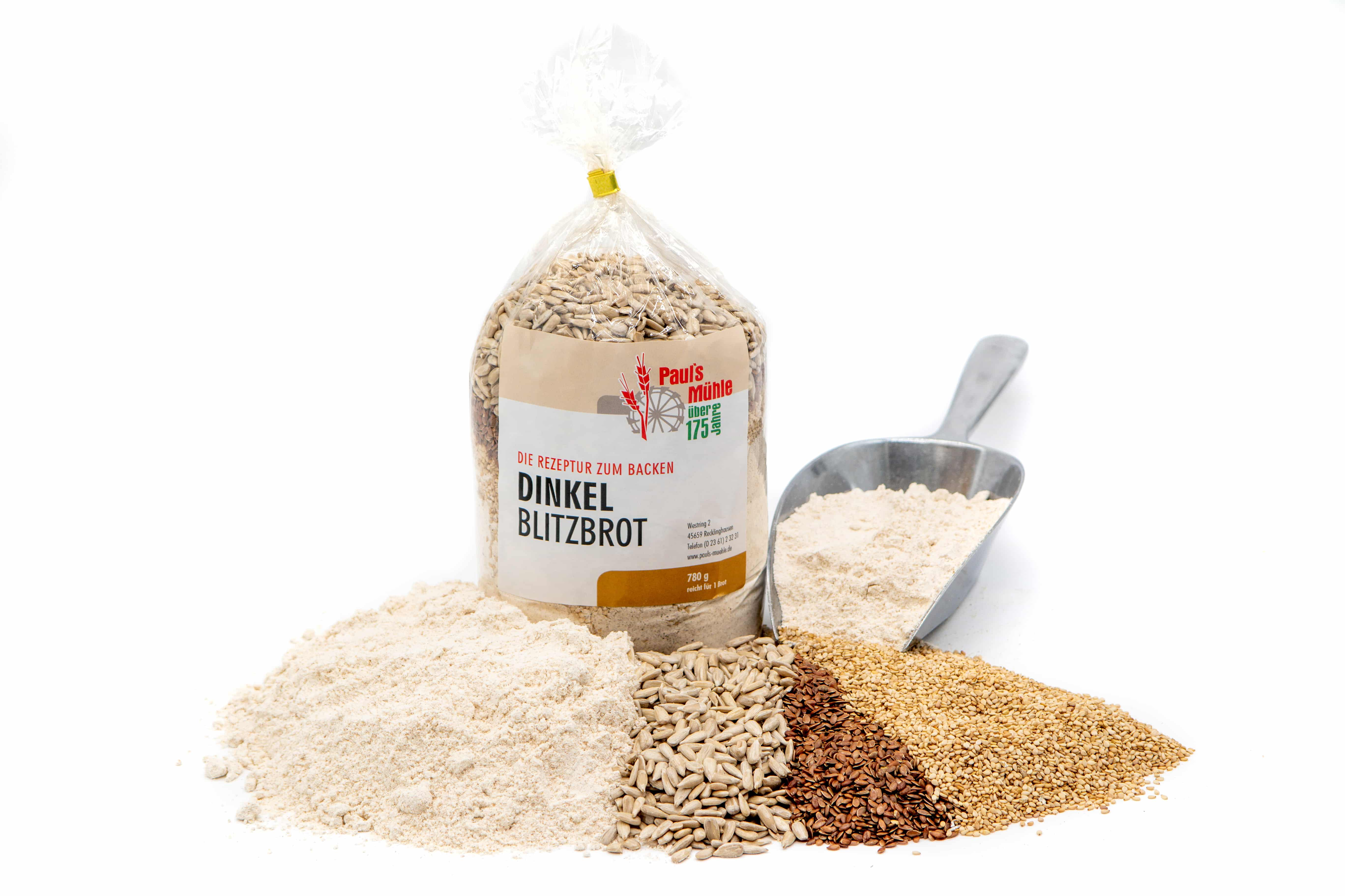 Paul's Mühle Brotbackmischung Dinkel-Blitzbrot 9 x 780 g