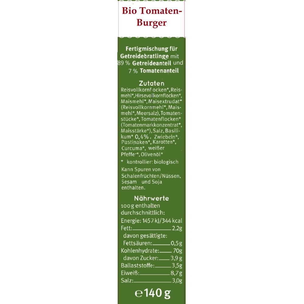 Bauck Mühle BIO Tomaten Burger 140 g