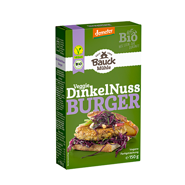 Bauck Mühle BIO Demeter Dinkel Nuss Burger 150 g