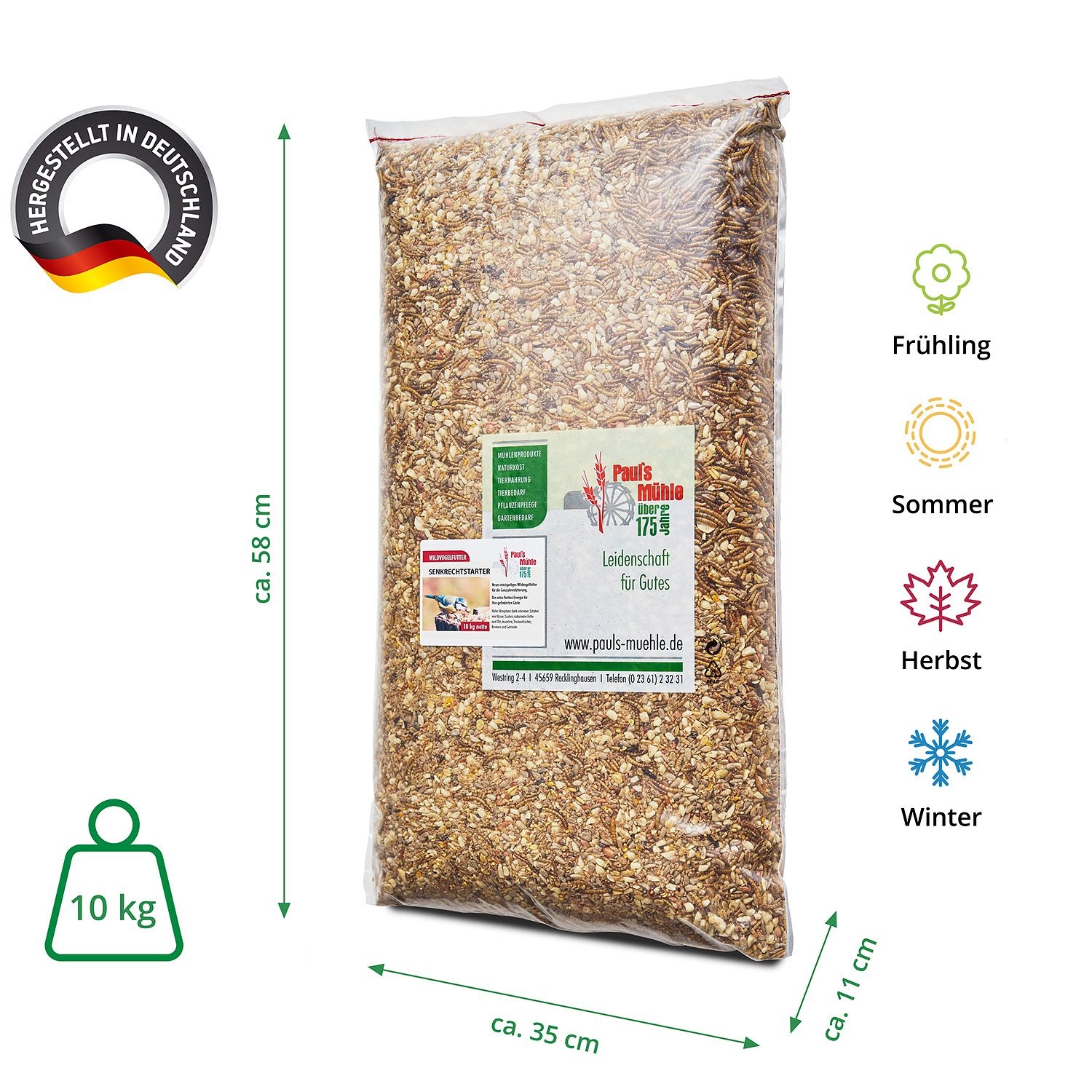 Paul's Mühle Wildvogelfutter Senkrechtstarter 10 kg