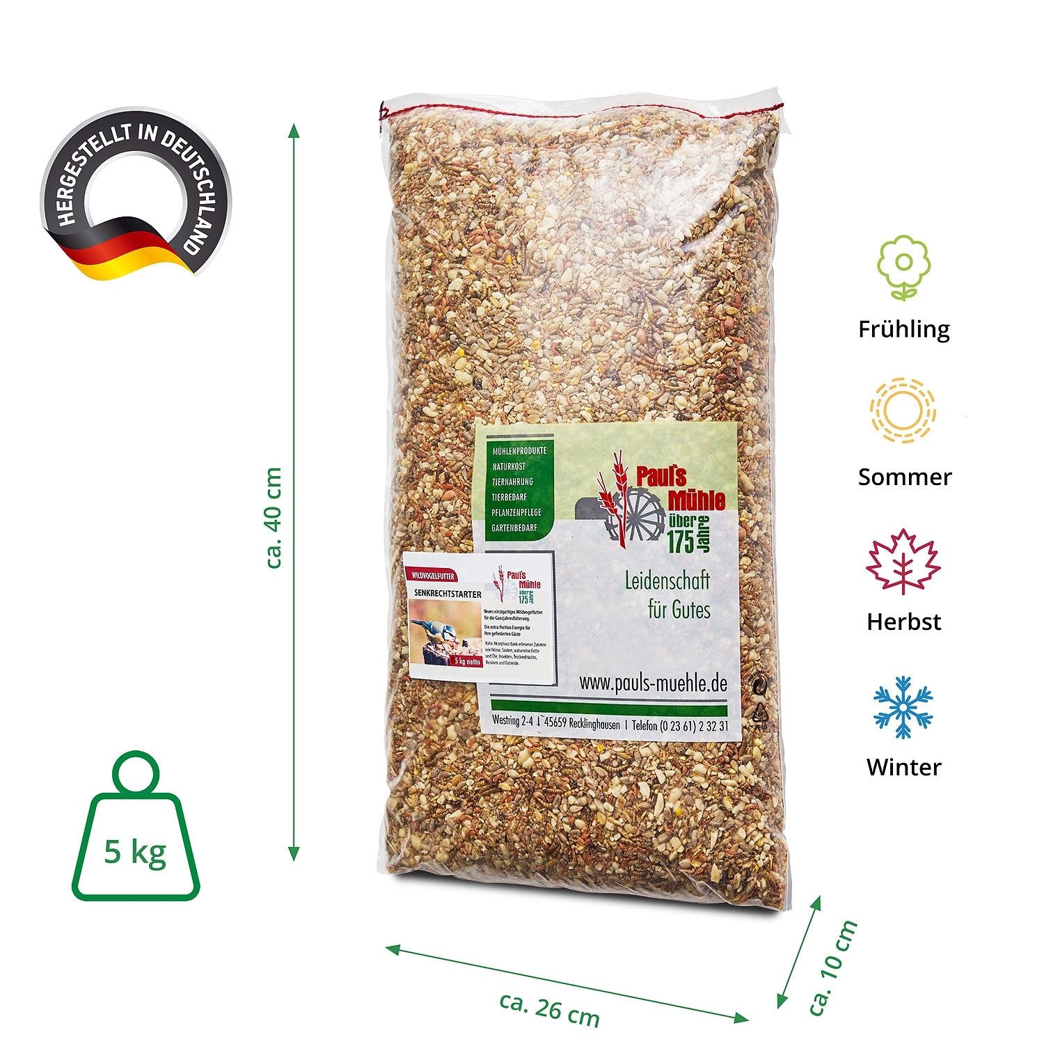 Paul's Mühle Wildvogelfutter Senkrechtstarter 5 kg