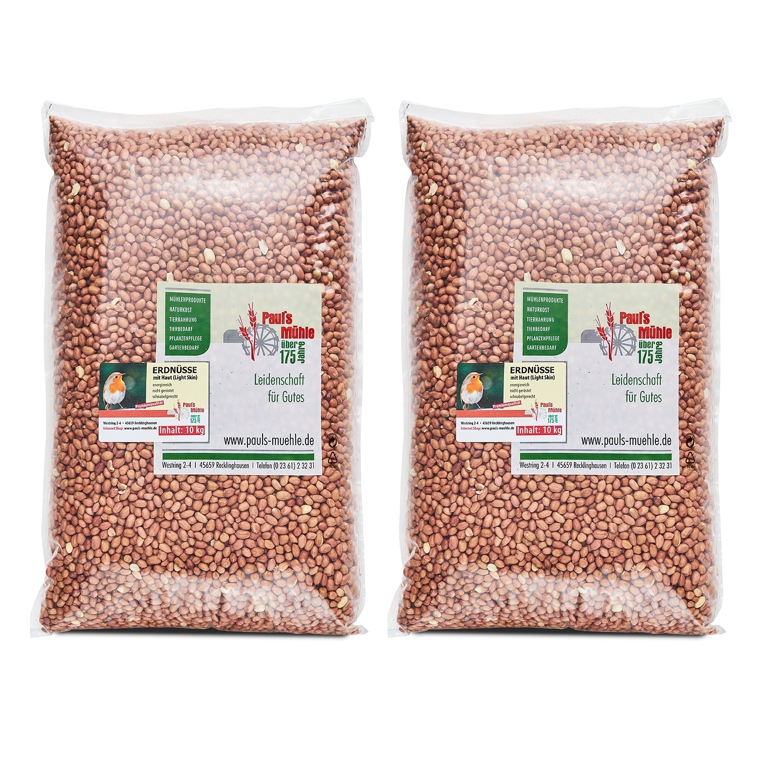 Paul's Mühle Erdnüsse mit Haut (Light Skin) 2 x 10 kg