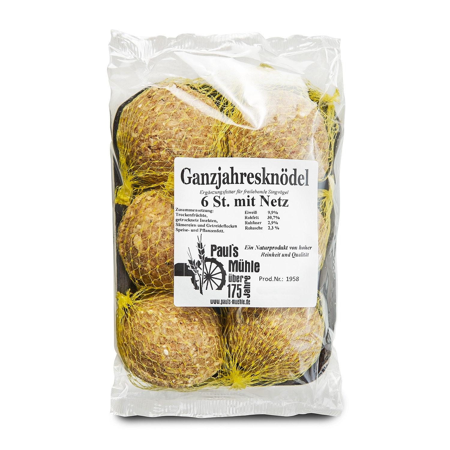 Paul's Mühle Ganzjahresknödel mit Netz 16 x 6 Stück (Karton)