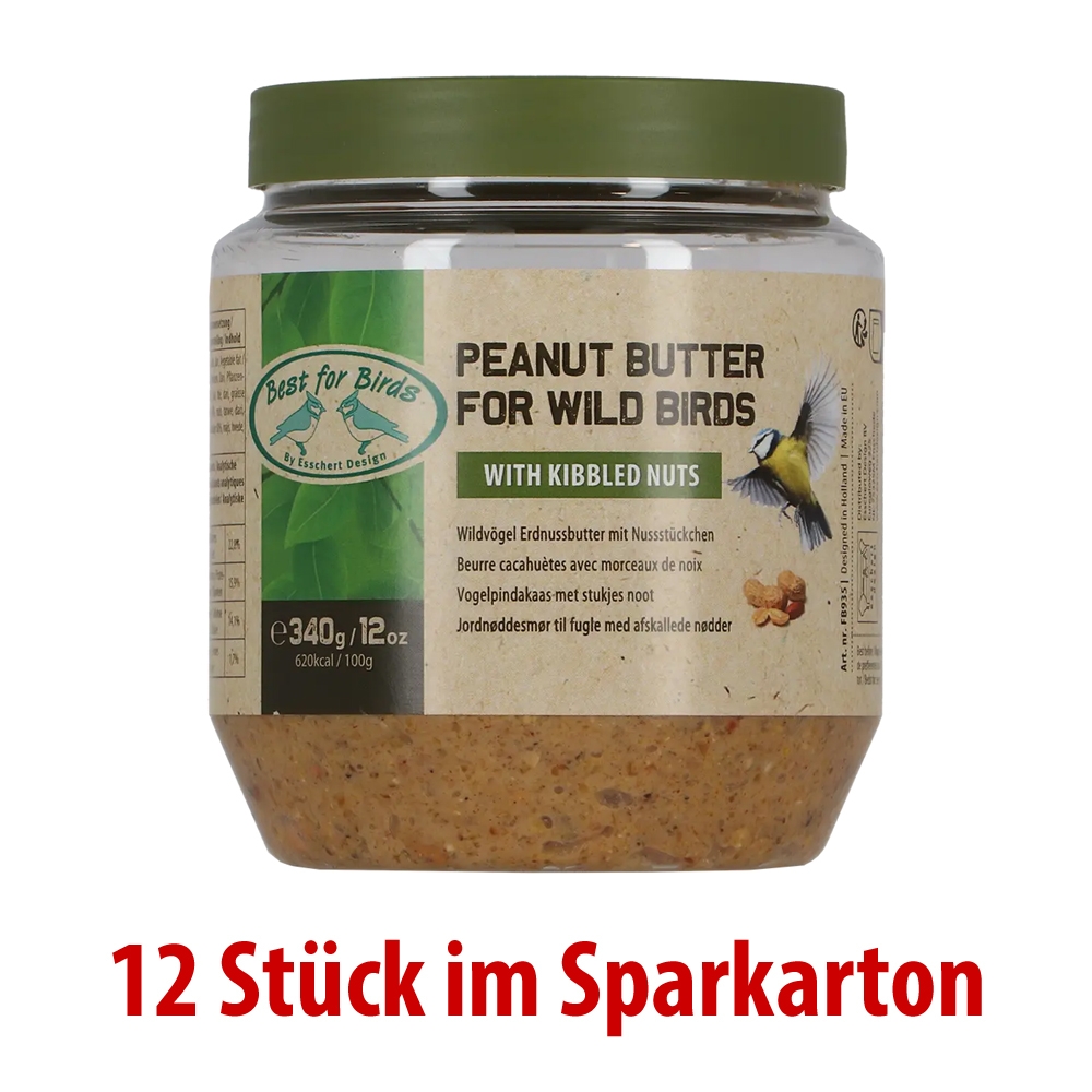 Esschert Design Erdnussbutter für Wildvögel (FB935) 12 x 340 g (= 4,08 kg)