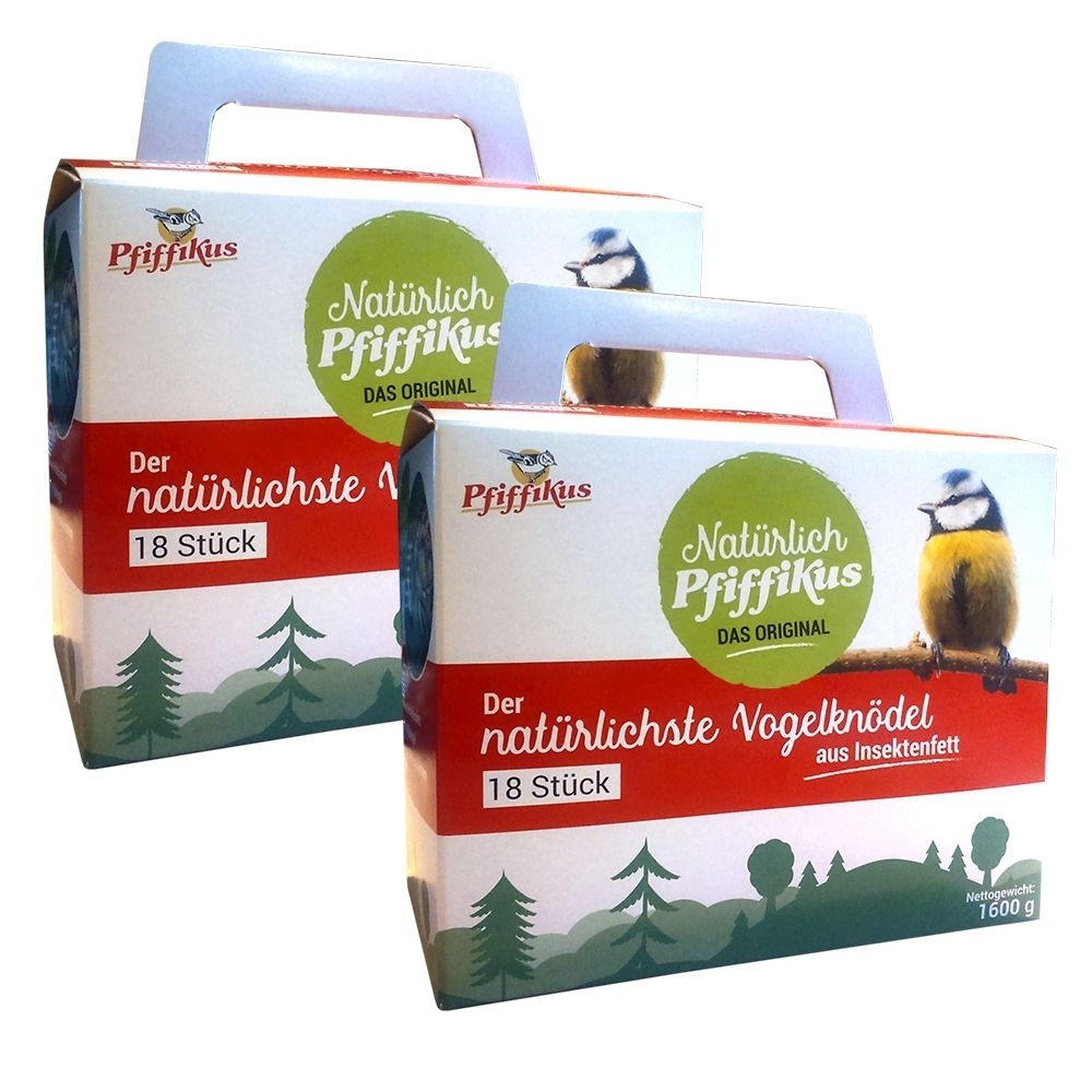 Pfiffikus Natürliche Vogelknödel aus Insektenfett 2 x 18 Stück